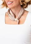 Serafina Satin Pearl Magnetic Neck Scarf, Taupe