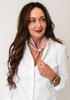 Serafina Polka Dot Pearl Magnetic Neck Scarf, Red & White