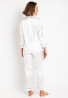 Serafina Collection Striped Satin Pyjama Set, White