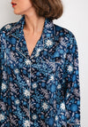 Serafina Collection Floral Satin Pyjama Set, Blue Multi