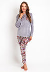 Serafina Collection Floral 2 Piece Pyjama Set, Grey