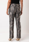 Cro Snake Print Straight Leg Trousers, Grey