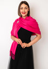 Serafina Collection Cashmere Blend Pashmina and Brooch, Fuchsia Pink