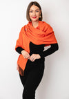 Serafina Collection Cashmere Blend Pashmina and Brooch, Orange