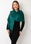 Serafina Collection Cashmere Blend Pashmina and Brooch, Bottle Green