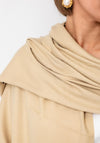 Serafina Collection Cashmere Blend Fringed Trim Pashmina, Beige