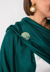 Serafina Collection Scarf and Brooch Gift Set, Green