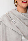 Serafina Collection Scarf and Brooch Gift Set, Grey