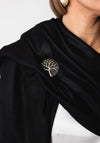Serafina Collection Scarf and Brooch Gift Set, Black