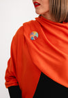 Serafina Cashmere Blend Pashmina & Brooch Gift Box, Orange