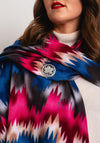 Serafina Collection Wool Blend Print Scarf & Brooch Gift Set