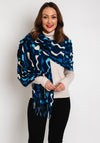 Serafina Collection Wool Blend Wavy Print Scarf & Brooch Gift Set