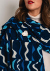 Serafina Collection Wool Blend Wavy Print Scarf & Brooch Gift Set