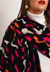 Serafina Collection Wavy Print Scarf & Brooch Gift Set