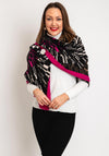 Serafina Collection Wool Blend Print Scarf & Brooch Gift Set, Pink