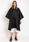 Serafina One Size Hooded Rain Poncho, Black