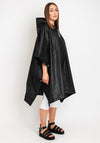 Serafina One Size Hooded Rain Poncho, Black