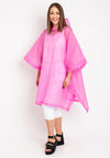 Serafina One Size Hooded Rain Poncho, Pink