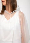 Serafina One Size Hooded Rain Poncho, Clear