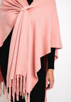 Serafina Collection One Size Fringe Knitted Poncho, Pink