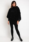 Serafina Collection One Size Faux Fur Poncho, Black
