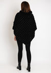 Serafina Collection One Size Faux Fur Poncho, Black