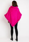 Serafina Collection One Size Heart Embossed Faux Fur Poncho, Fuchsia