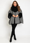 Serafina Collection One Size Faux Fur Trim Poncho, Black