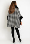 Serafina Collection One Size Faux Fur Trim Poncho, Black