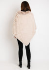 Serafina Collection One Size Faux Fur Poncho, Beige