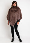 Serafina Collection One Size Faux Fur Poncho, Brown