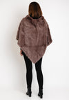 Serafina Collection One Size Faux Fur Poncho, Brown