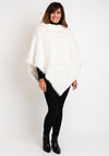 Serafina Collection One Size Faux Fur Poncho, White