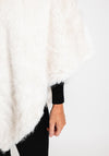 Serafina Collection One Size Faux Fur Poncho, White