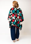 Serafina Collection One Size Flower Cape, Black
