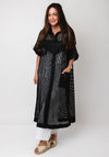 Serafina Collection One Size Longline Grid Shirt, Black