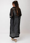 Serafina Collection One Size Longline Grid Shirt, Black