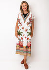 Serafina Collection One Size Floral Crochet Back Dress, White
