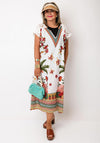 Serafina Collection One Size Floral Crochet Back Dress, White