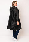 Serafina Collection One Size Polka Dot Print Rain Poncho, Black