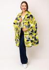Serafina Collection One Size Cloud Print Rain Poncho, Yellow