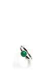 POM Solitaire Onyx Ring, Silver