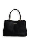 Zen Collection Pebbled Faux Leather Small Grab Bag, Black
