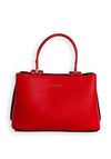 Zen Collection Pebbled Faux Leather Small Grab Bag, Red