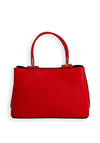 Zen Collection Pebbled Faux Leather Small Grab Bag, Red