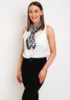 Serafina Collection Check Silk Blend Neck Scarf, Black