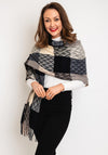 Serafina Collection 3D Diamond Print Scarf, Black