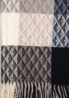 Serafina Collection 3D Diamond Print Scarf, Black
