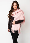 Serafina Collection Leaf  Imprinted  Wool Pashmina, Pink