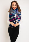 Serafina Collection Houndstooth Mix Scarf, Blue Multi